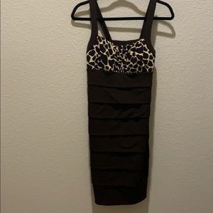Brown tiger print dress